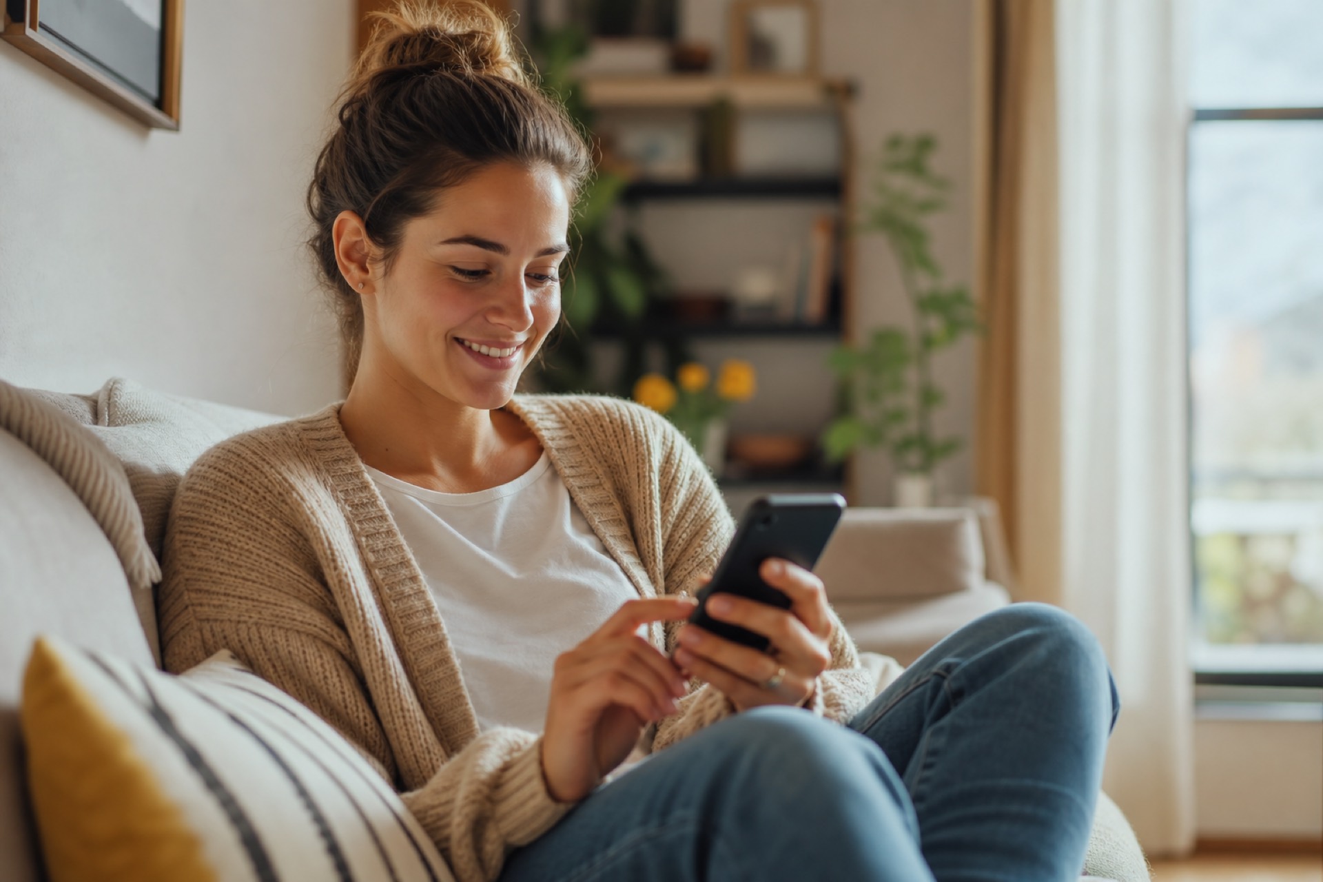 A parent booking a swim lesson from their phone at home
